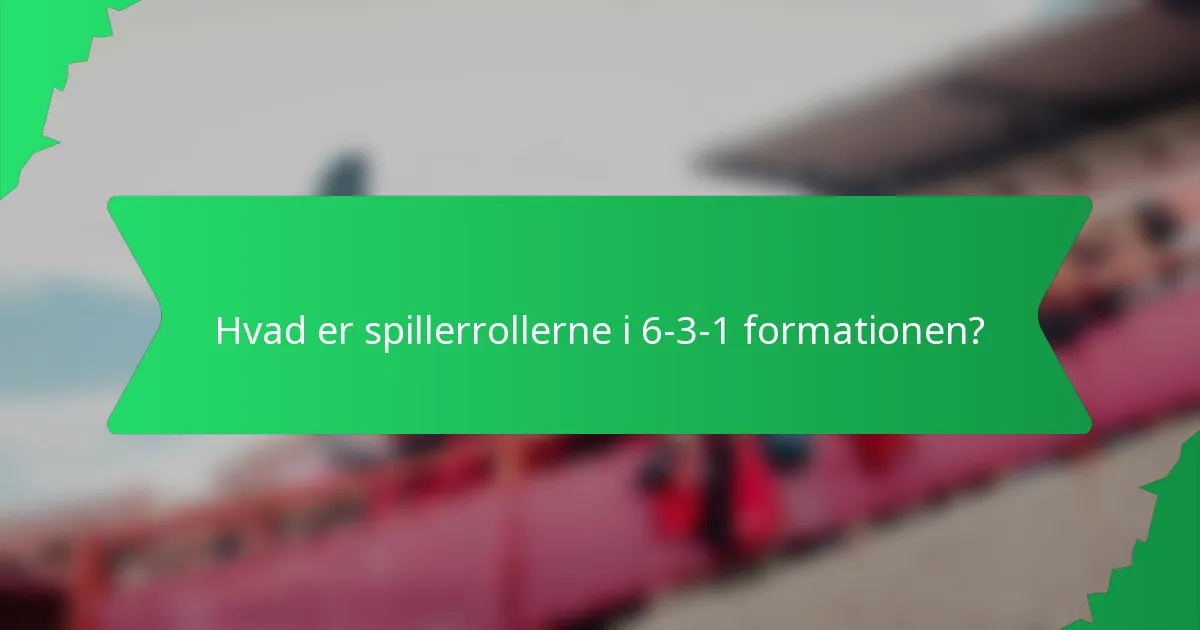 Hvad er spillerrollerne i 6-3-1 formationen?