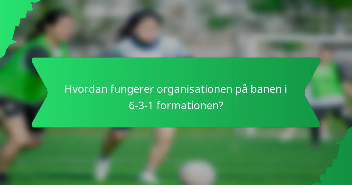 Hvordan fungerer organisationen på banen i 6-3-1 formationen?